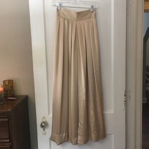 VINTAGE SILKY GOLD PLEATED PANTS